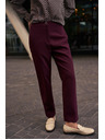Moodo Glatke hlače boje burgundca Moodo