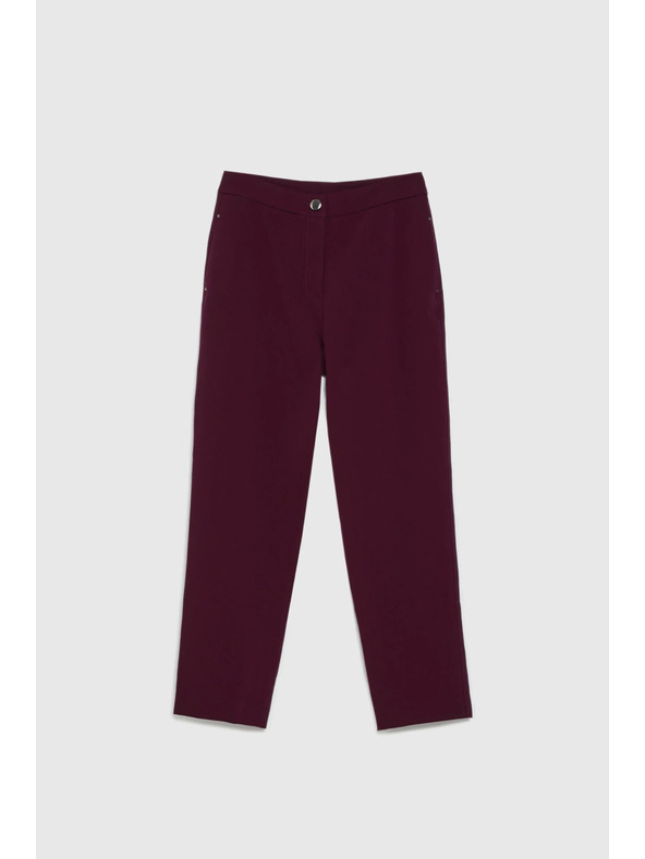 Moodo Glatke hlače boje burgundca Moodo
