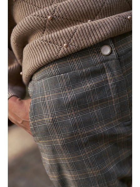 Moodo Sive karirane hlače Moodo