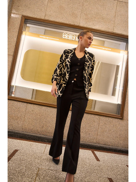 Moodo Crne zvonaste hlače Moodo