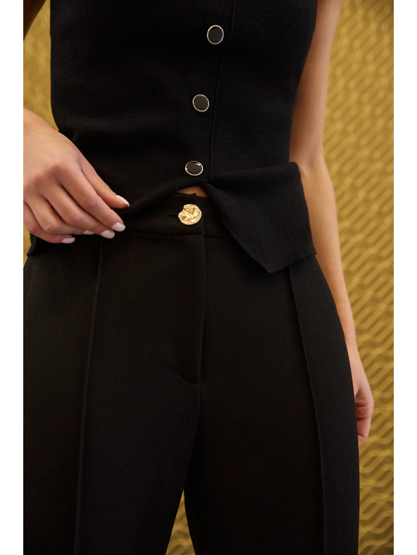 Moodo Crne zvonaste hlače Moodo