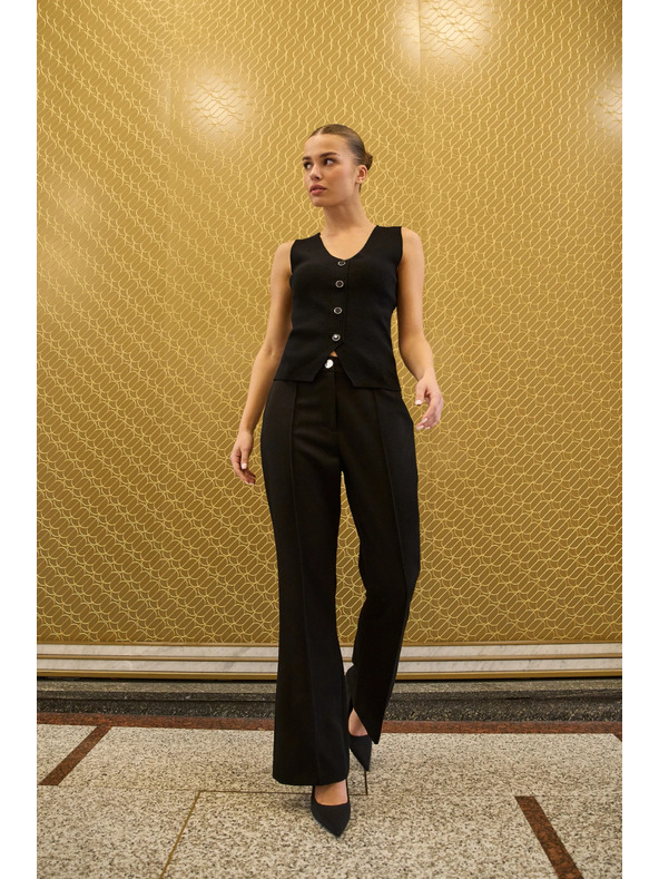 Moodo Crne zvonaste hlače Moodo