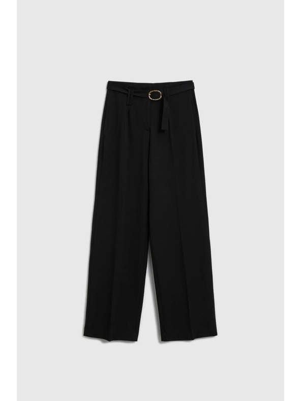 Moodo Crne hlače s teksturom i pojasom Moodo