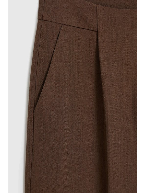 Moodo Smeđe hlače s širokim nogavicama Moodo