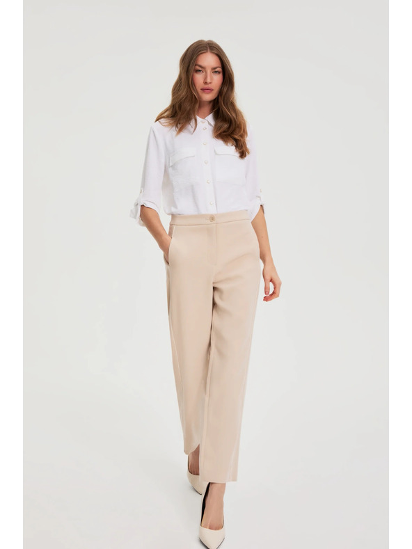 Moodo Glatke hlače bež boje Moodo