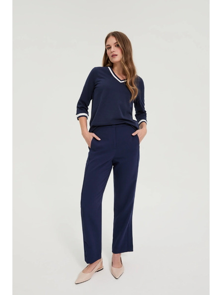 Moodo Glatke hlače tamno plave boje Moodo