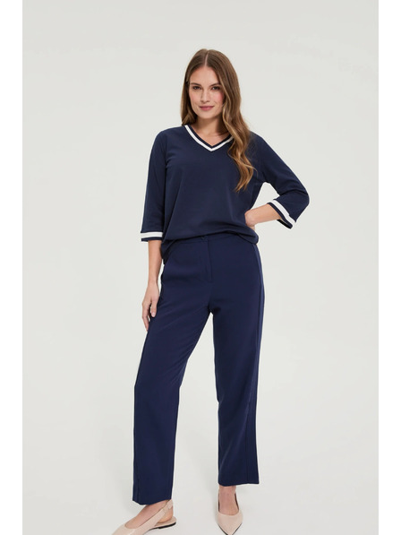 Moodo Glatke hlače tamno plave boje Moodo