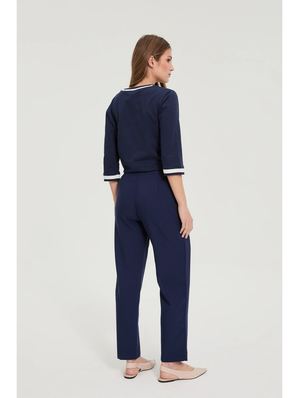 Moodo Glatke hlače tamno plave boje Moodo