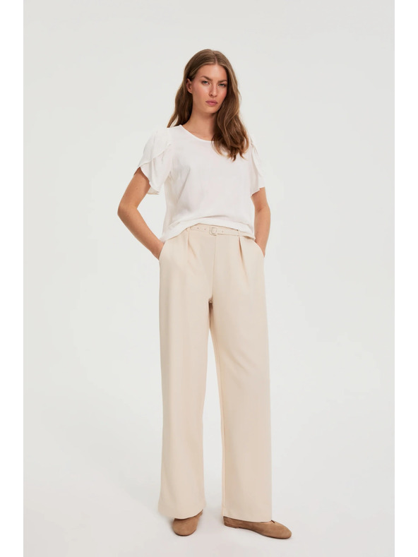 Moodo Bež hlače s pojasom Moodo