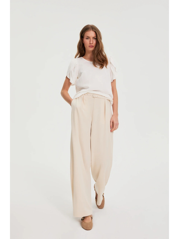 Moodo Bež hlače s pojasom Moodo