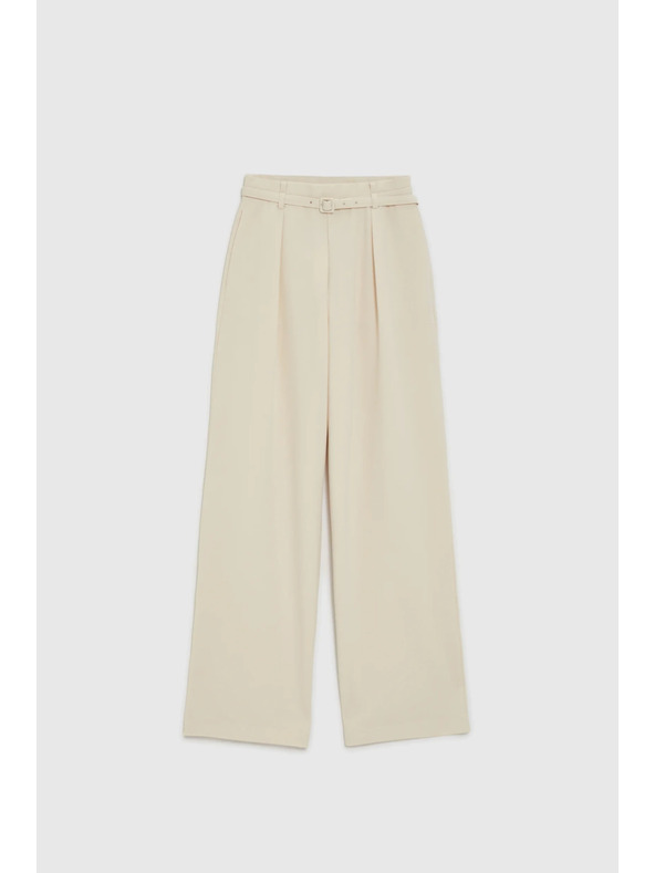 Moodo Bež hlače s pojasom Moodo