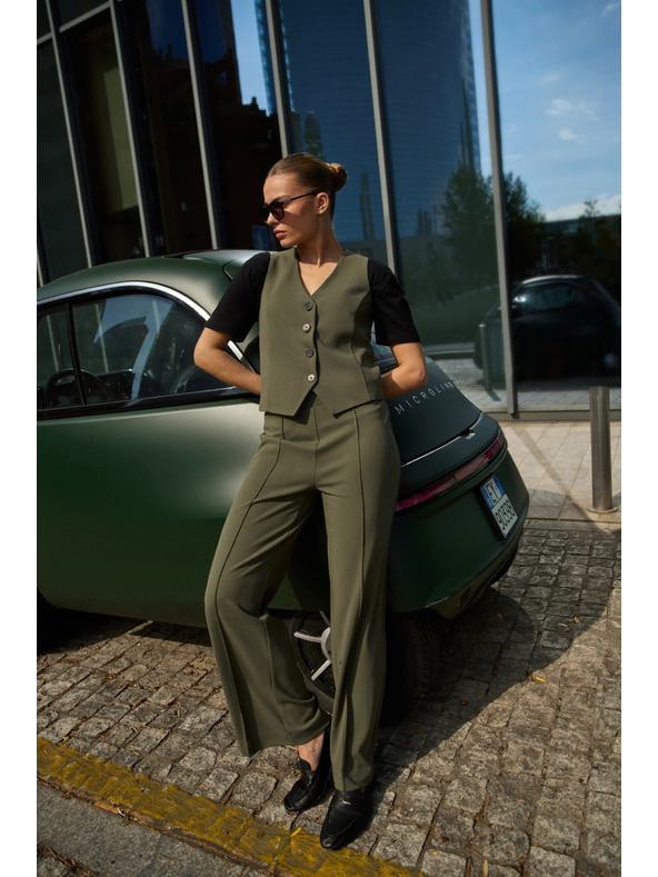 Moodo Glatke maslinaste hlače Moodo