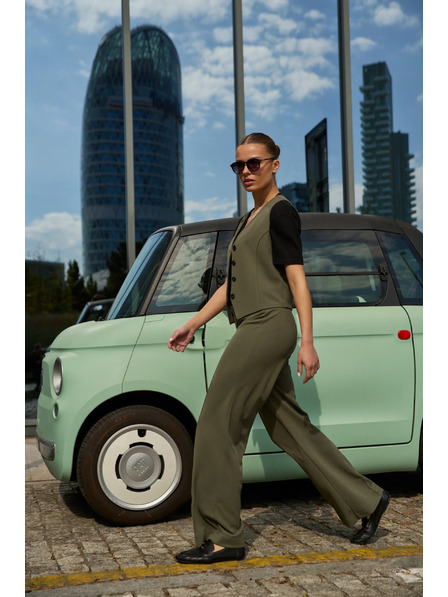 Moodo Glatke maslinaste hlače Moodo