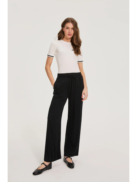 Moodo Crne viskozne hlače Moodo