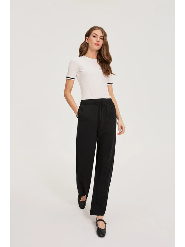 Moodo Crne viskozne hlače Moodo