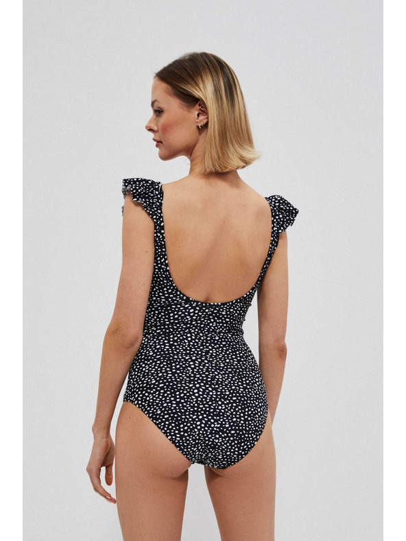 Moodo Jednodjelni kupaći kostim s ukrašenim dekolteom crni Moodo