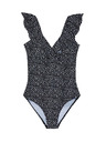 Moodo Jednodjelni kupaći kostim s ukrašenim dekolteom crni Moodo