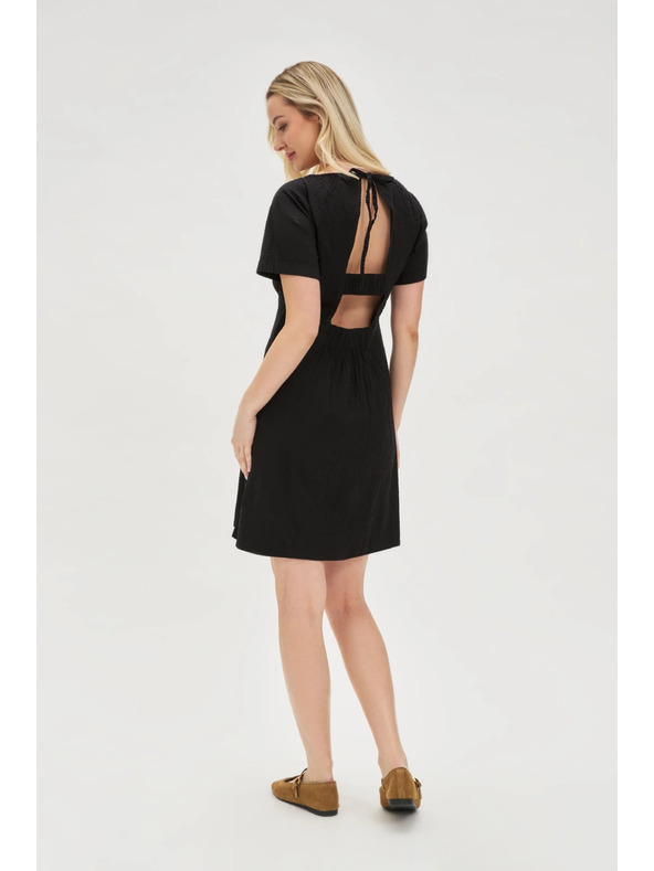 Moodo Crne pamučne haljine s golim leđima Moodo