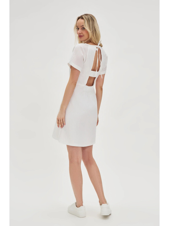 Moodo Bijele pamučne haljine s golim leđima Moodo