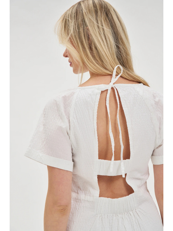 Moodo Bijele pamučne haljine s golim leđima Moodo