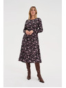 Moodo Crne midi haljine s cvjetićima Moodo