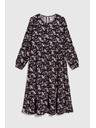 Moodo Crne midi haljine s cvjetićima Moodo