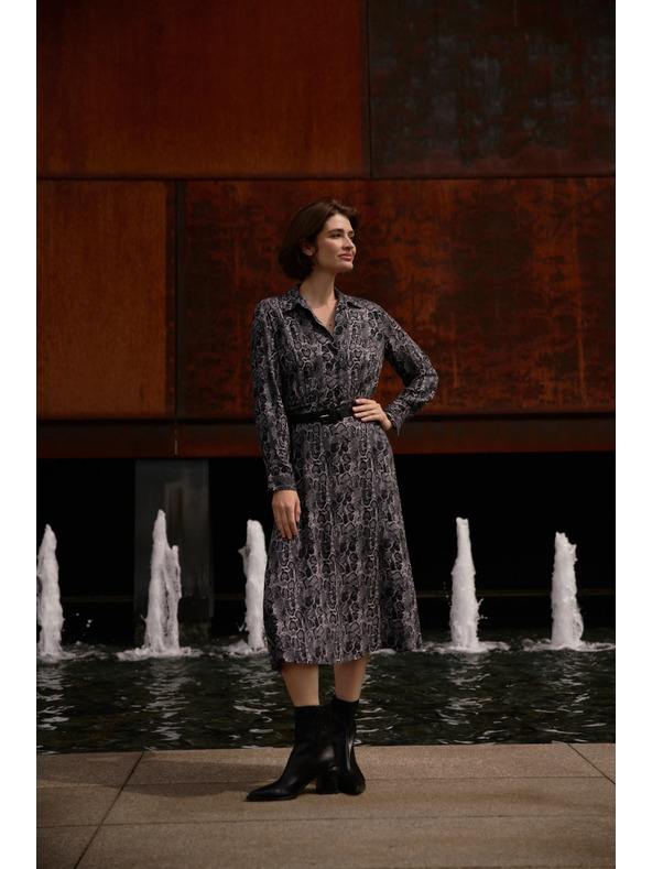 Moodo Viskozne haljine s pojasom sive Moodo