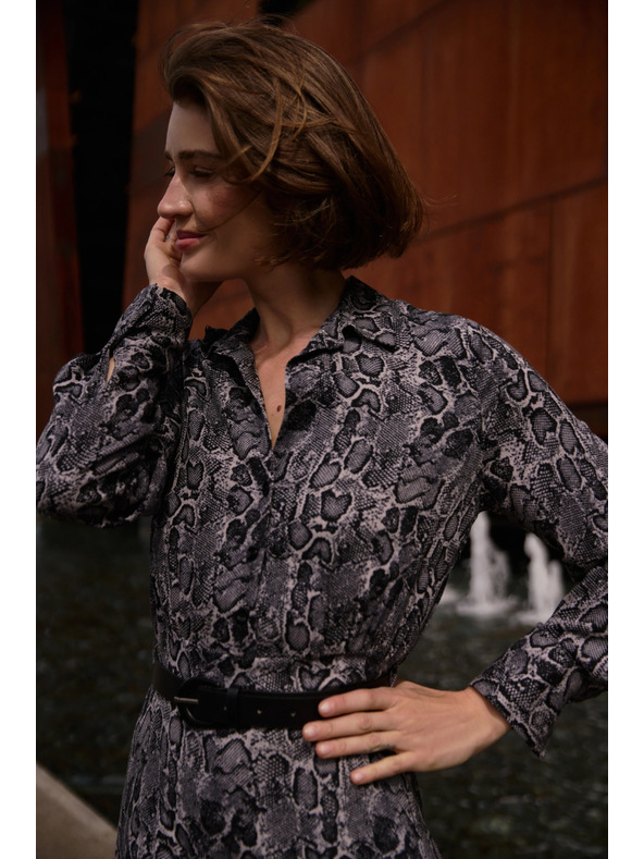 Moodo Viskozne haljine s pojasom sive Moodo