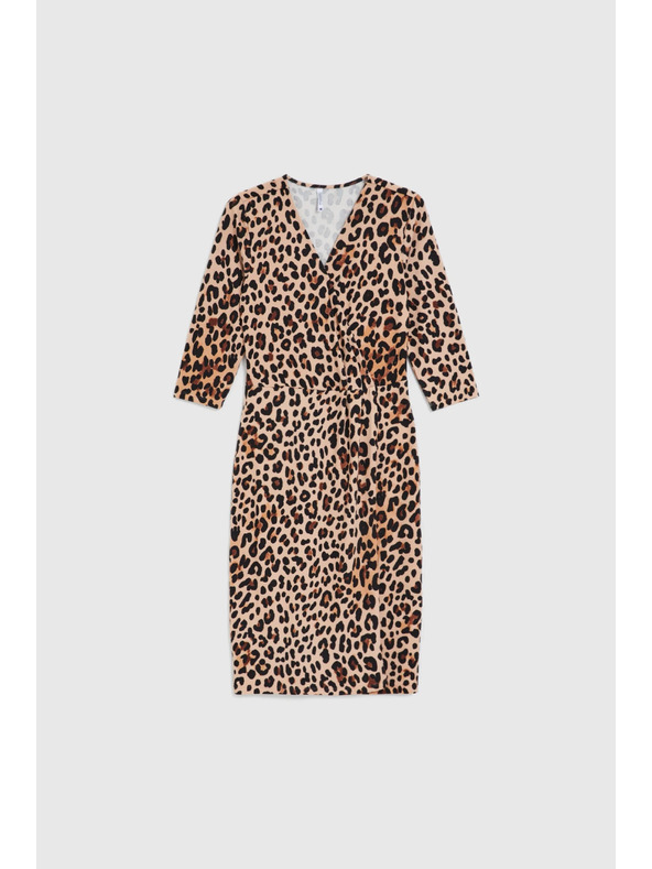 Moodo Bež haljine s leopard uzorkom Moodo