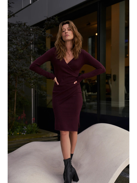 Moodo Pletene burgundy haljine Moodo