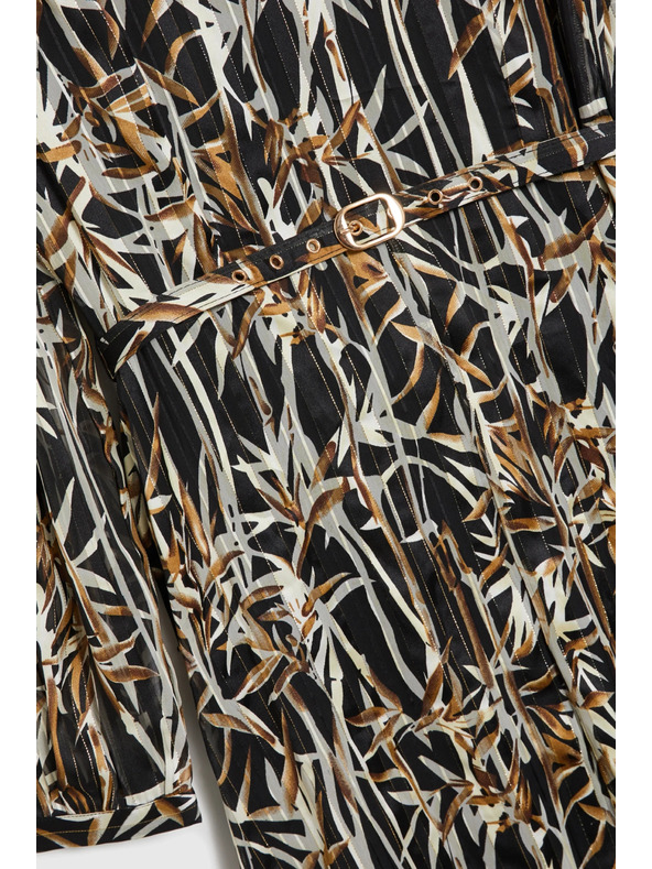 Moodo Crne haljine s biljnim uzorkom i pojasom Moodo