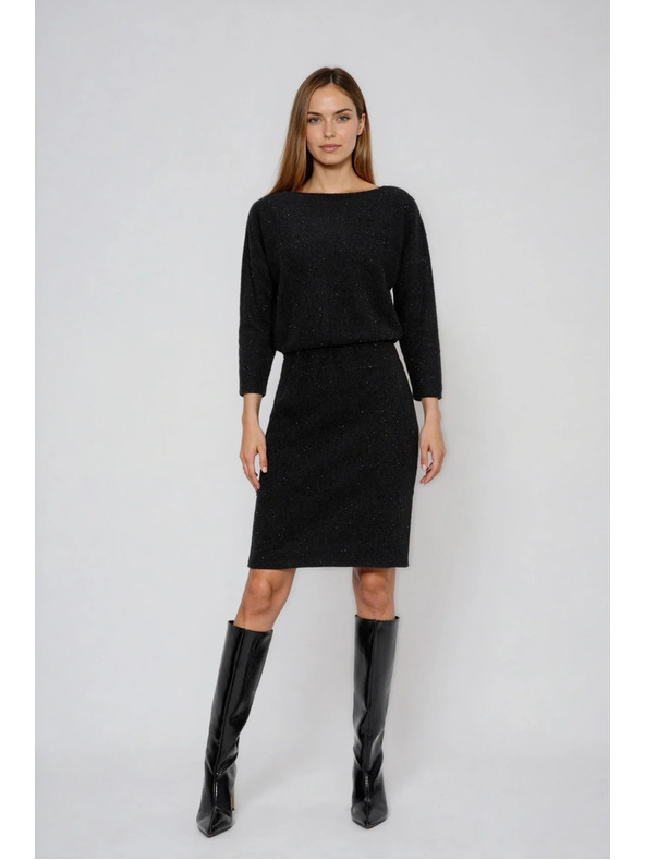 Moodo Crne haljine ukrašene šljokičastom niti Moodo