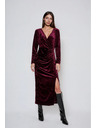 Moodo Bordo baršunaste midi haljine Moodo