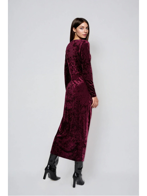 Moodo Bordo baršunaste midi haljine Moodo
