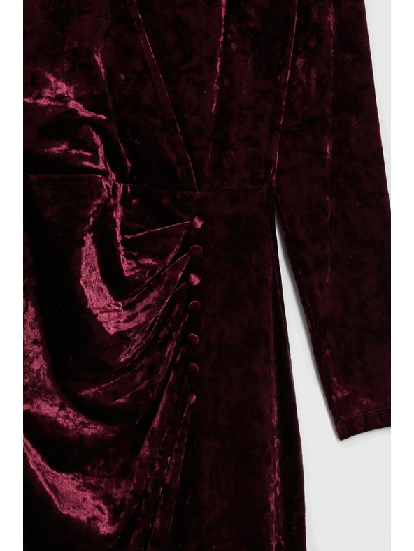 Moodo Bordo baršunaste midi haljine Moodo