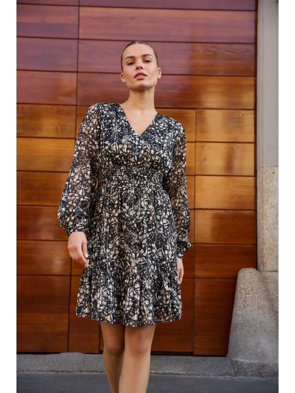 Moodo Uzorkovane haljine s dekolteem crne Moodo