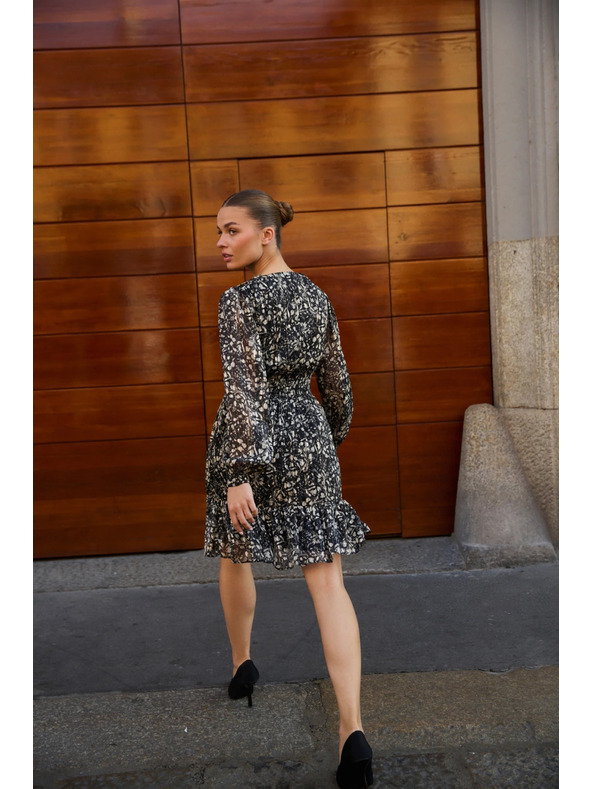 Moodo Uzorkovane haljine s dekolteem crne Moodo