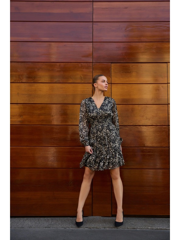 Moodo Uzorkovane haljine s dekolteem crne Moodo