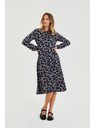 Moodo Tamno plave midi haljine s cvjetovima Moodo