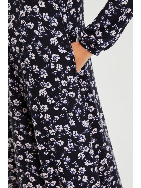 Moodo Tamno plave midi haljine s cvjetovima Moodo