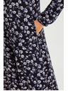 Moodo Tamno plave midi haljine s cvjetovima Moodo