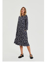 Moodo Tamno plave midi haljine s cvjetovima Moodo