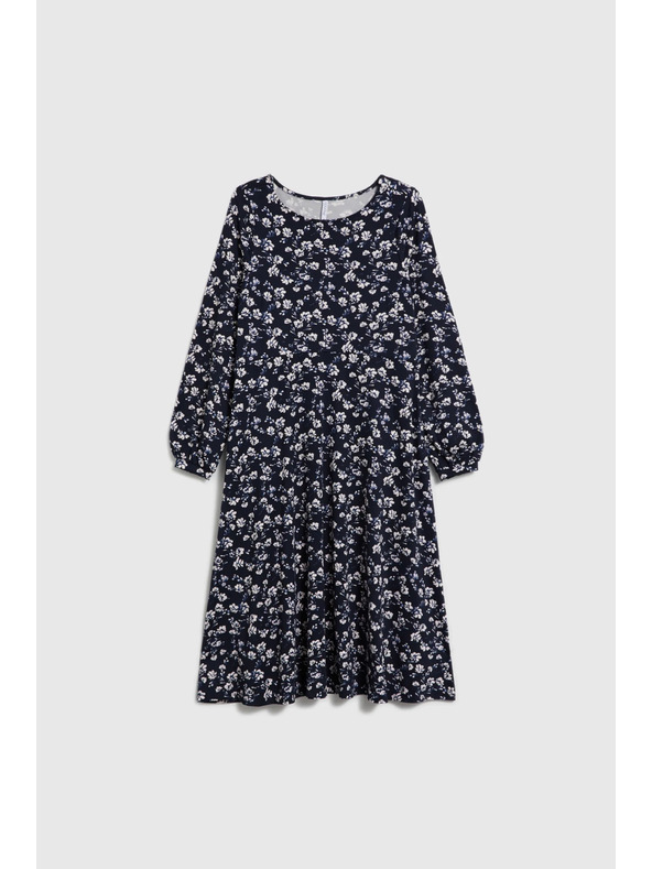 Moodo Tamno plave midi haljine s cvjetovima Moodo