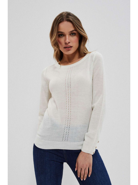 Moodo Biserasti pulover s čipkastom dekoracijom Moodo