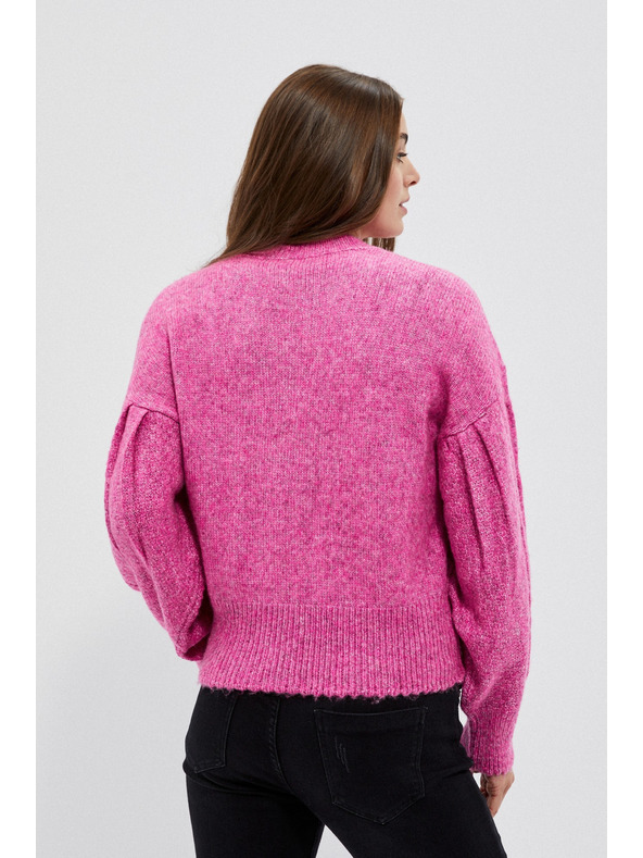 Moodo Fuksija pulover s pleteničastim uzorkom Moodo