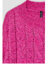 Moodo Fuksija pulover s pleteničastim uzorkom Moodo