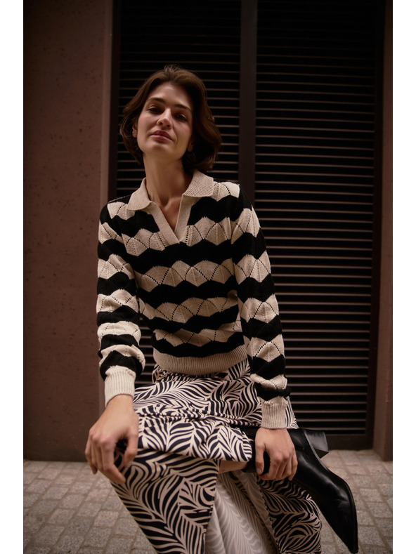 Moodo Pulover s ovratnikom béžový Moodo