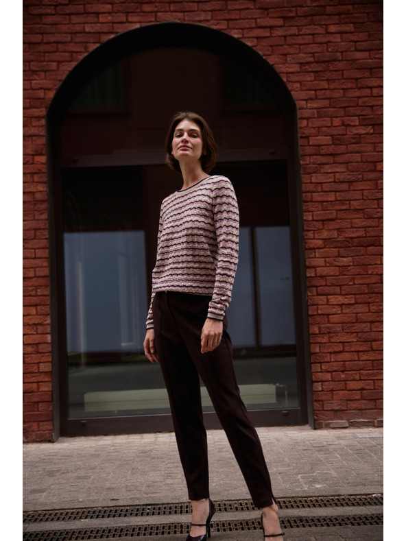 Moodo Béžový pulover s prugama Moodo