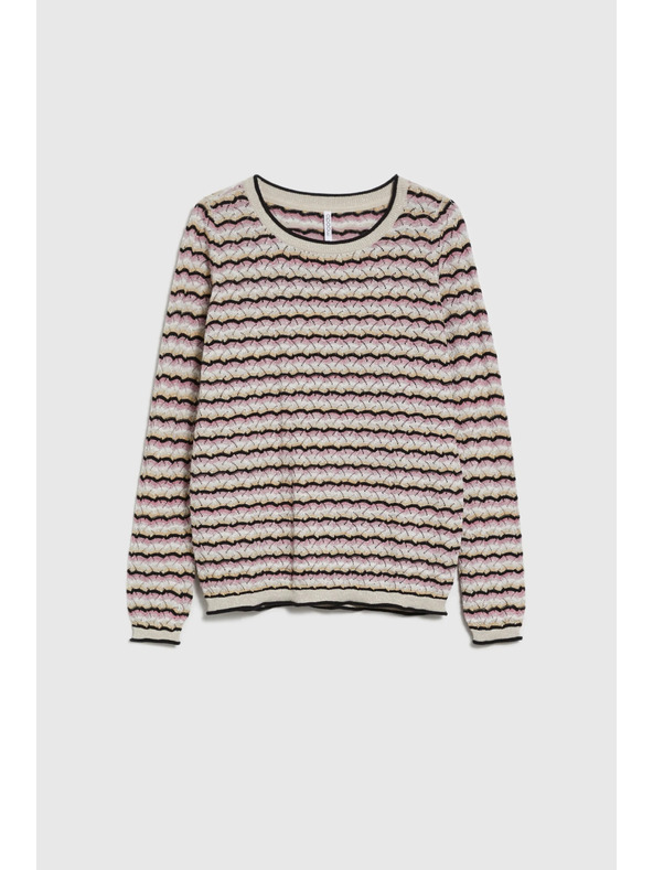 Moodo Béžový pulover s prugama Moodo