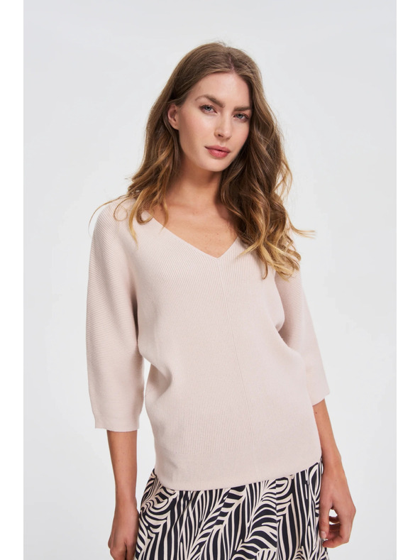 Moodo Pulover s 3/4 rukavima béžový Moodo